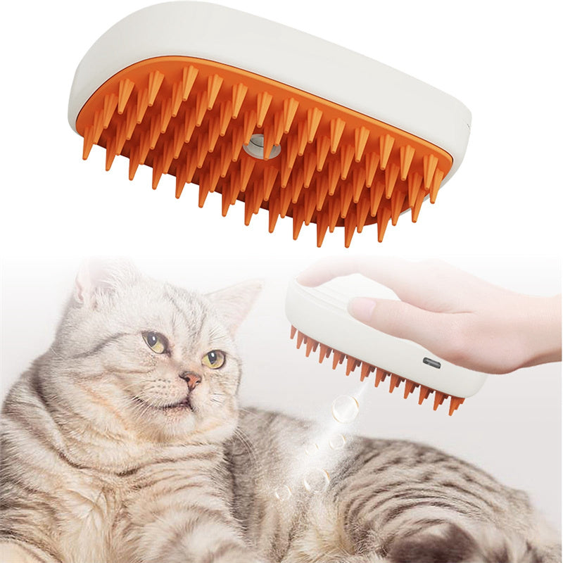 2-in-1 Pet Steam Grooming Brush – Self-Cleaning Deshedding Tool with Mist Spray for Dogs & Cats
