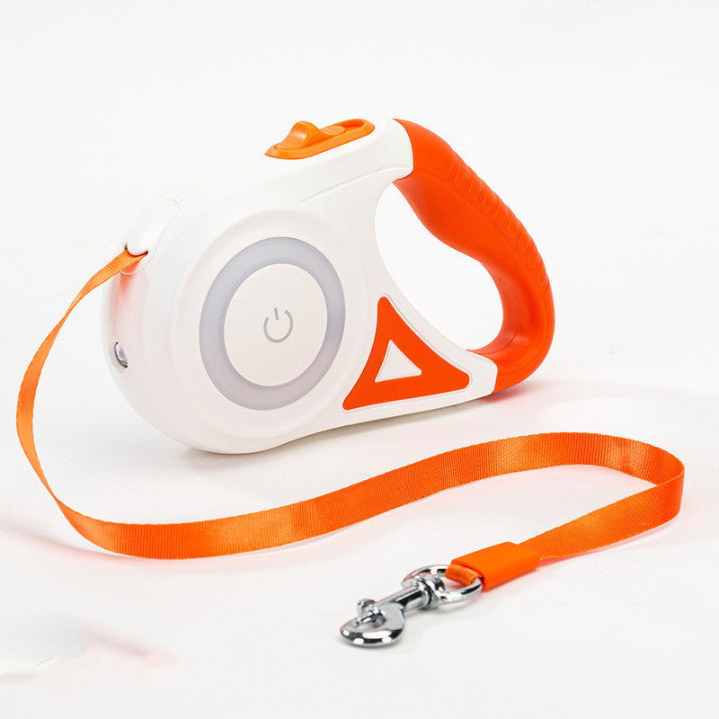 Retractable Dog Leash with LED Light – Safe Night Walking Leash for Small & Medium Dogs