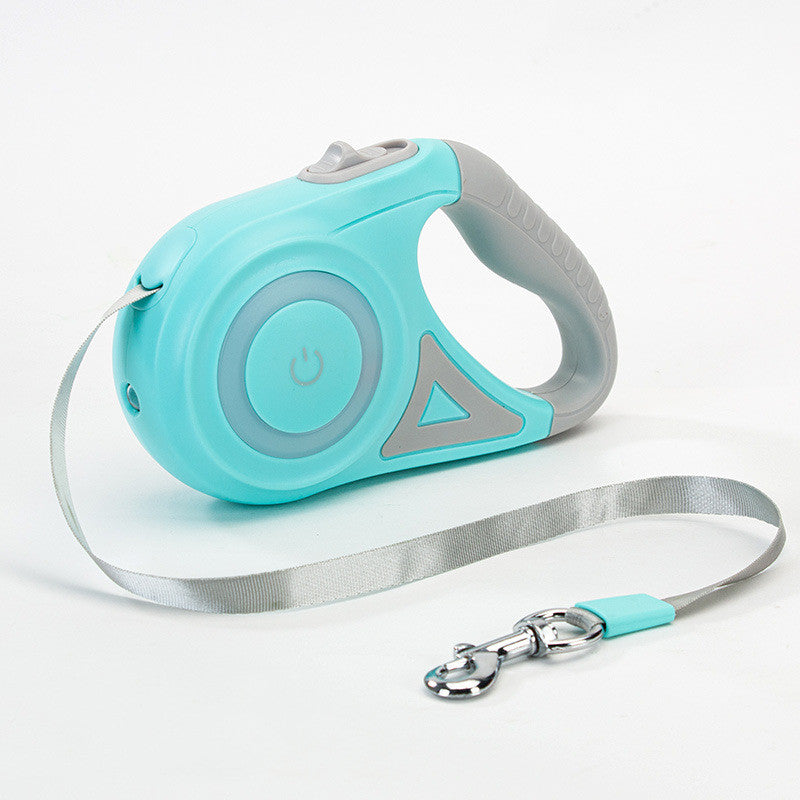 Retractable Dog Leash with LED Light – Safe Night Walking Leash for Small & Medium Dogs