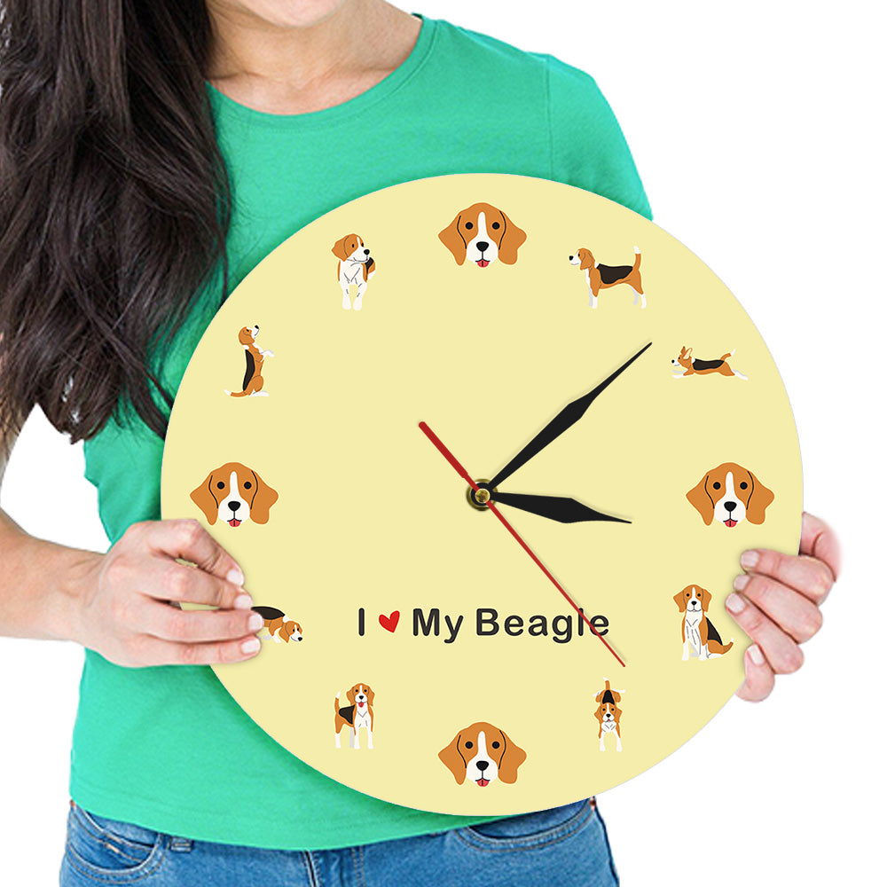 Cute Beagle Dog Wall Clock – Modern Pet Lover Home Decor Gift