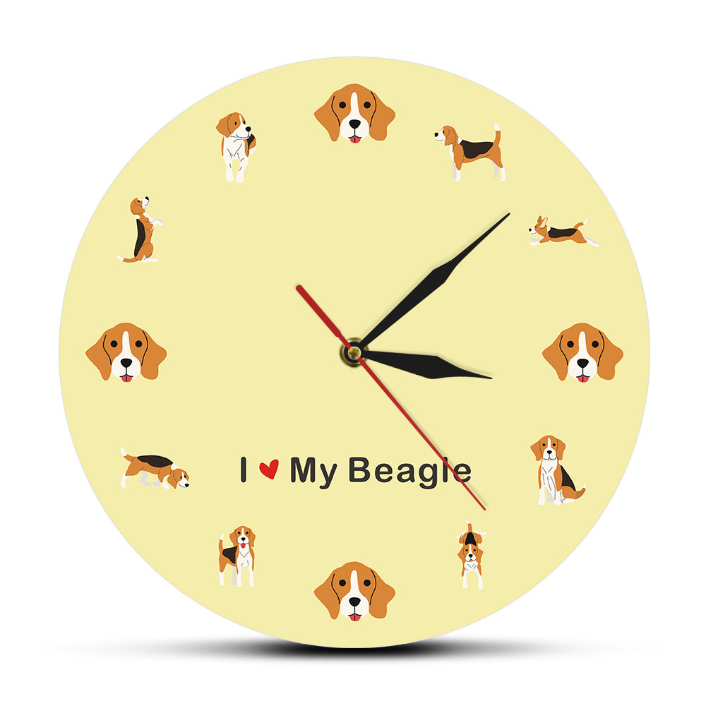 Cute Beagle Dog Wall Clock – Modern Pet Lover Home Decor Gift