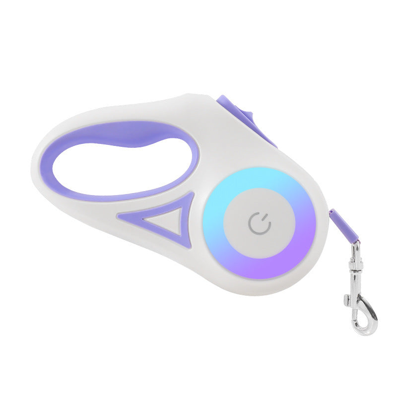 Retractable Dog Leash with LED Light – Safe Night Walking Leash for Small & Medium Dogs