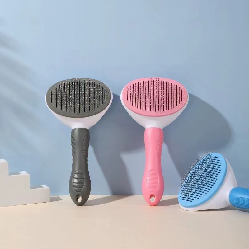 Self-Cleaning Pet Hair Remover Brush – Easy Grooming for Dogs & Cats