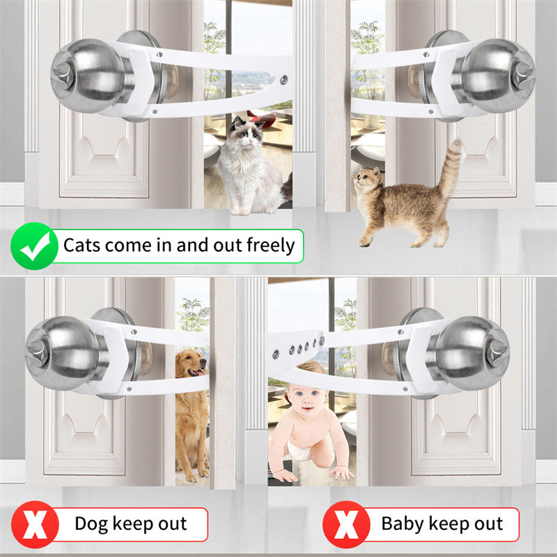 Smart Pet Door Lock – Keep Dogs Out, Let Cats In | Adjustable No-Dog Entry Door Strap
