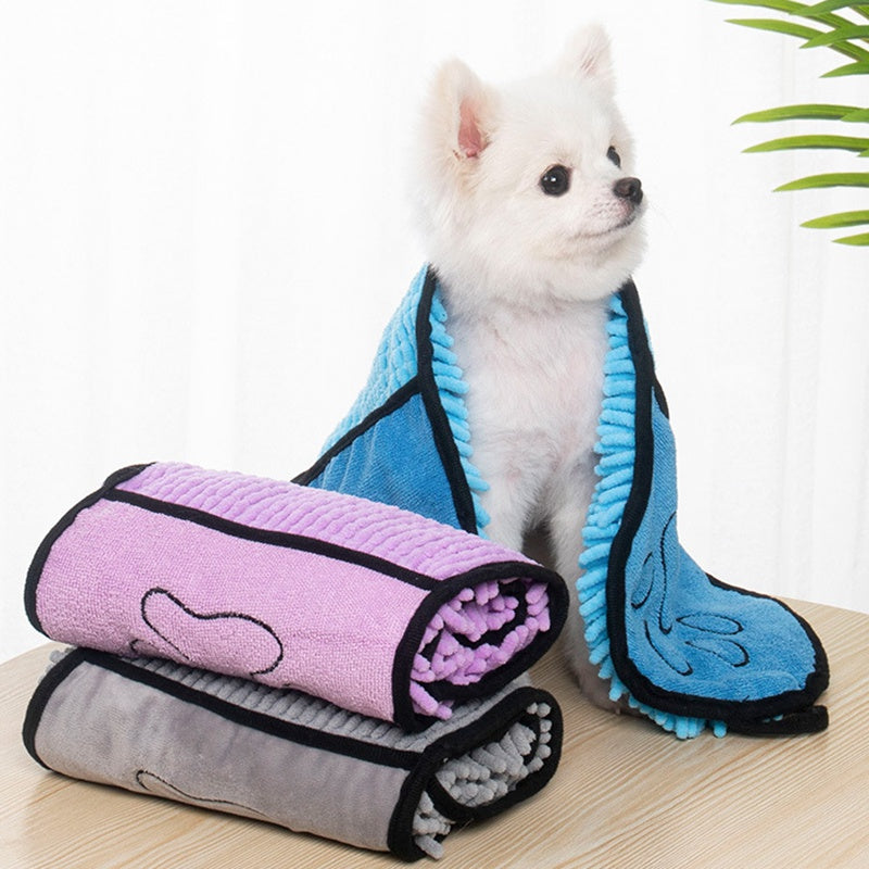 Super Absorbent Pet Drying Towel – Quick-Dry Microfiber Bath Wrap for Dogs & Cats