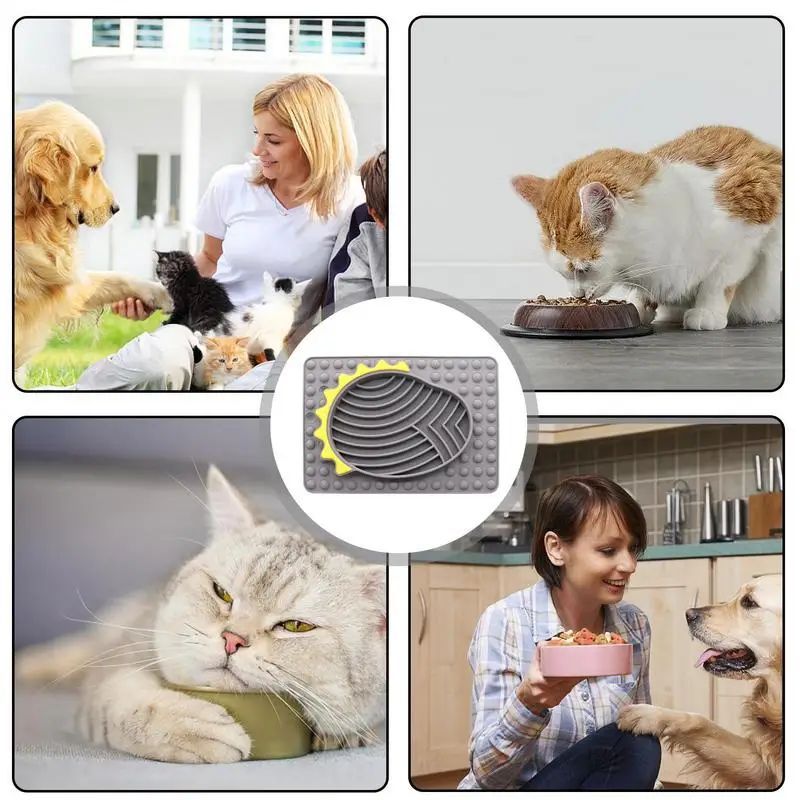 Slow Feeder Dog Mat with Lick Pad – Reduce Anxiety & Prevent Fast Eating (Dogs & Cats)