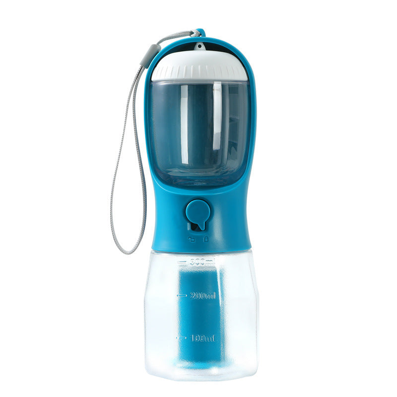 3-in-1 Portable Dog Water Bottle – Food Container & Waste Bag Dispenser