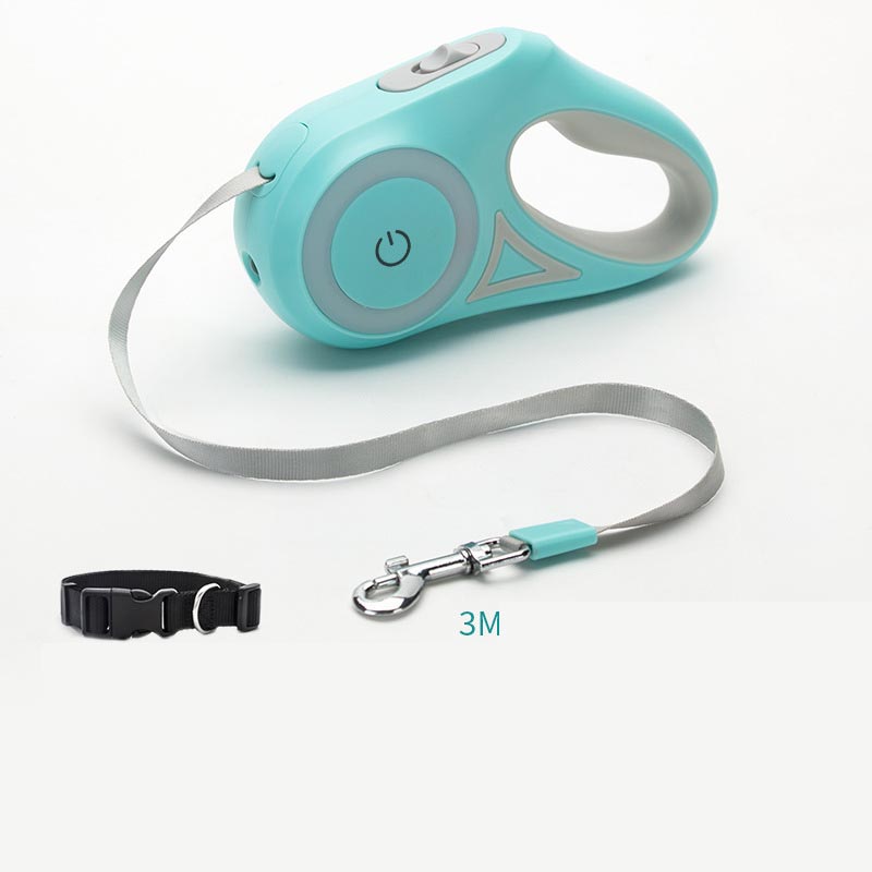 Retractable Dog Leash with LED Light – Safe Night Walking Leash for Small & Medium Dogs