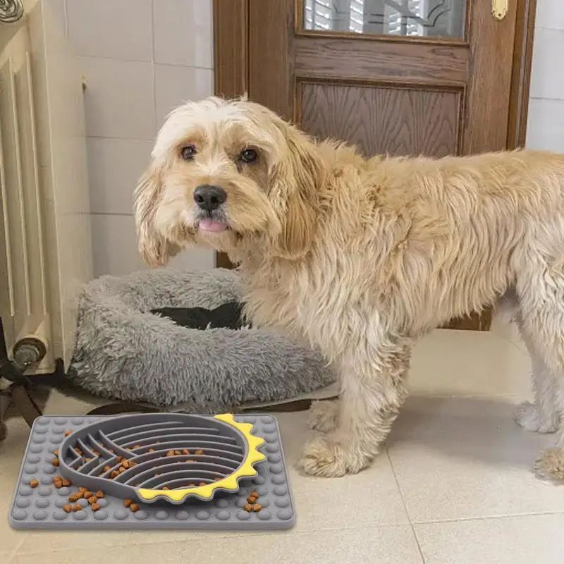 Slow Feeder Dog Mat with Lick Pad – Reduce Anxiety & Prevent Fast Eating (Dogs & Cats)