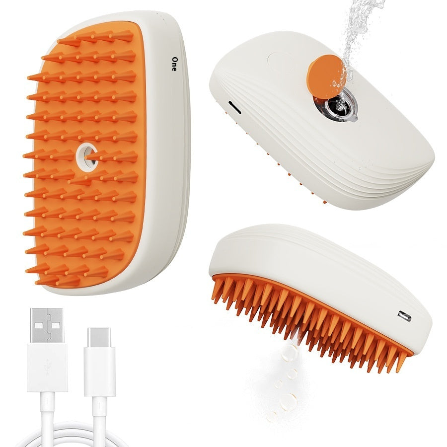 2-in-1 Pet Steam Grooming Brush – Self-Cleaning Deshedding Tool with Mist Spray for Dogs & Cats