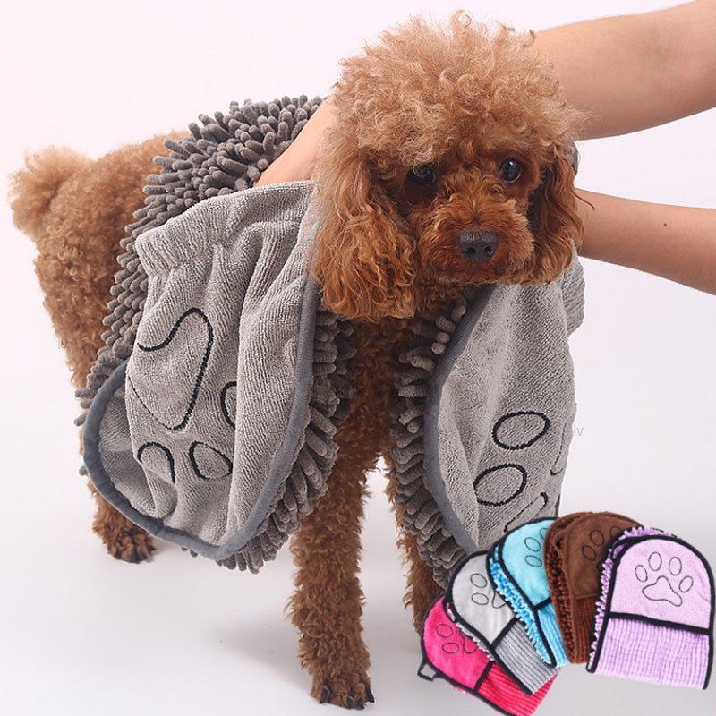 Super Absorbent Pet Drying Towel – Quick-Dry Microfiber Bath Wrap for Dogs & Cats