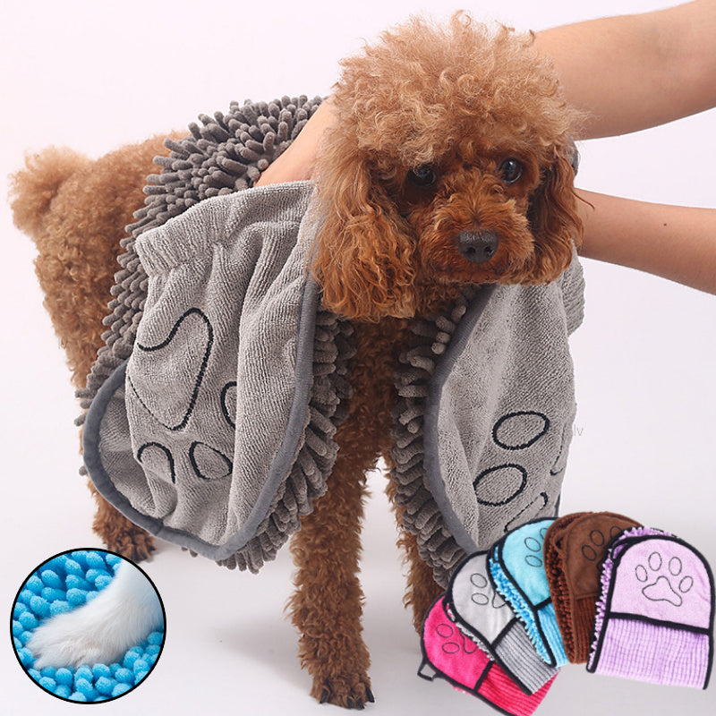Super Absorbent Pet Drying Towel – Quick-Dry Microfiber Bath Wrap for Dogs & Cats