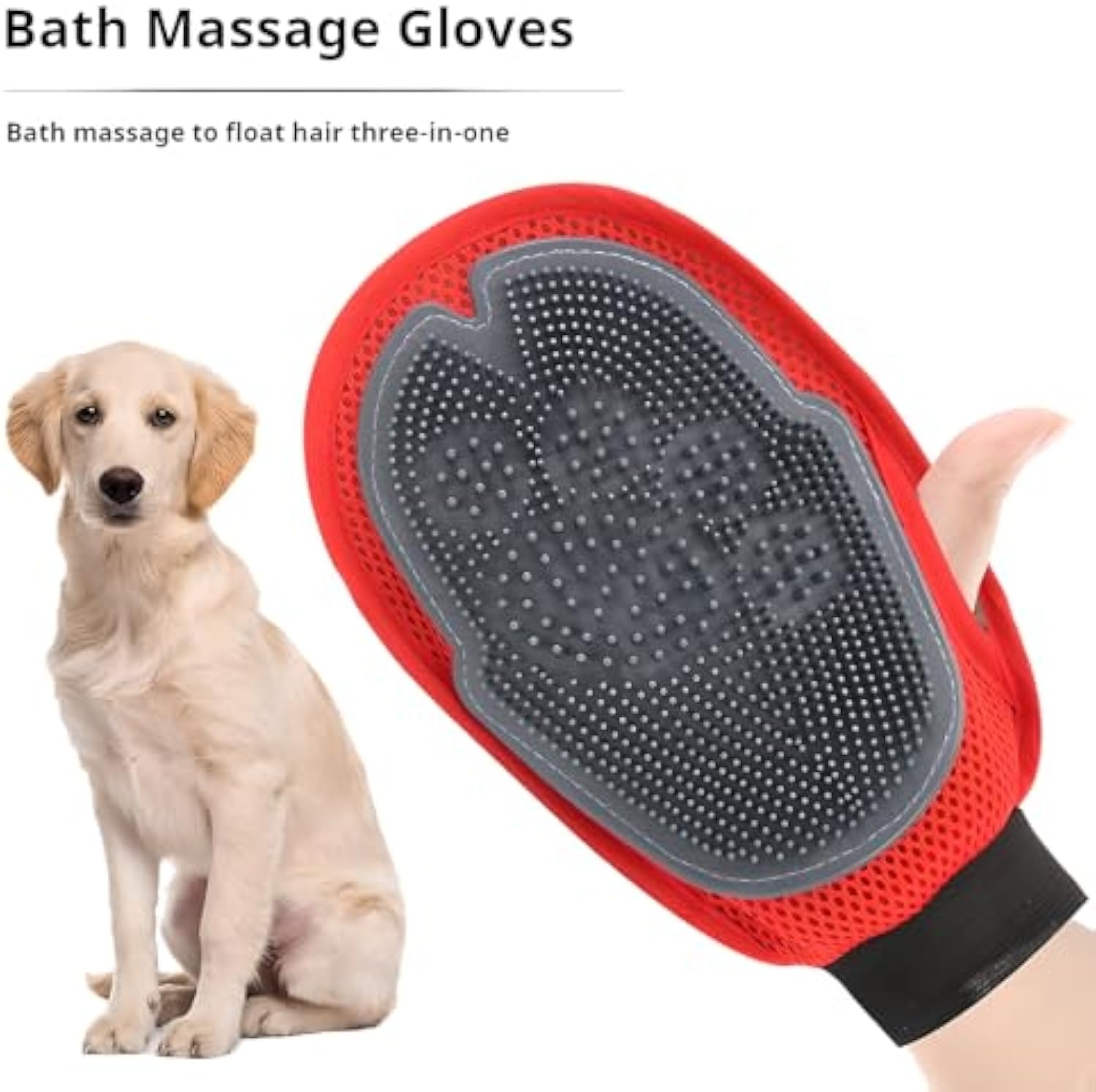 Pet Grooming Bath Glove – Hair Removal & Gentle Cleaning Brush Mitt