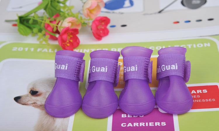 Waterproof Dog Rain Boots – Non-Slip Silicone Paw Protectors (4PCS Set)