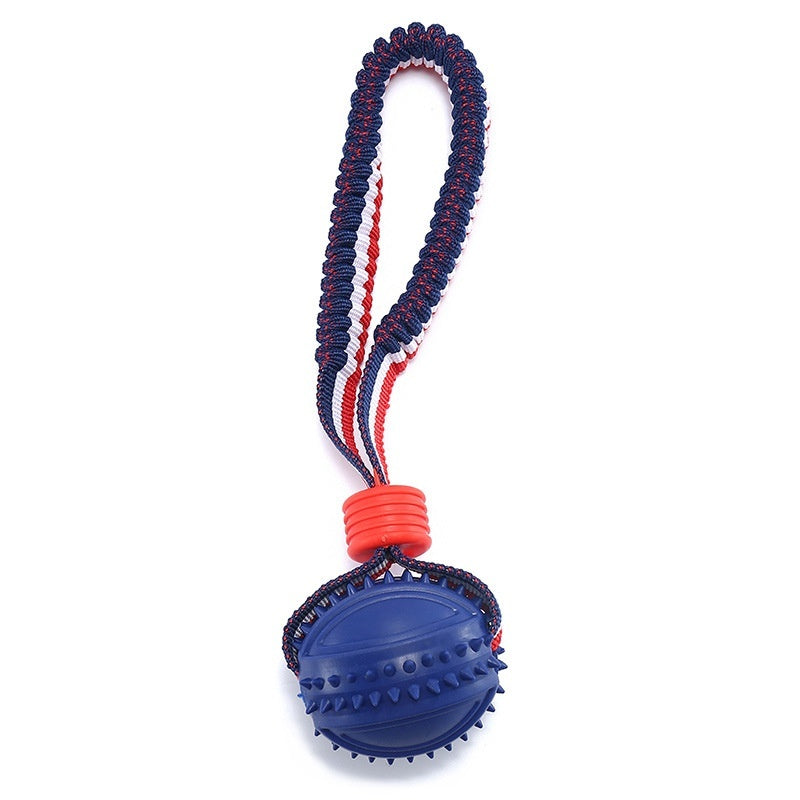 Durable Interactive Dog Chew Ball with Rope – Tough Teething Toy for Aggressive Chewers & Training Play