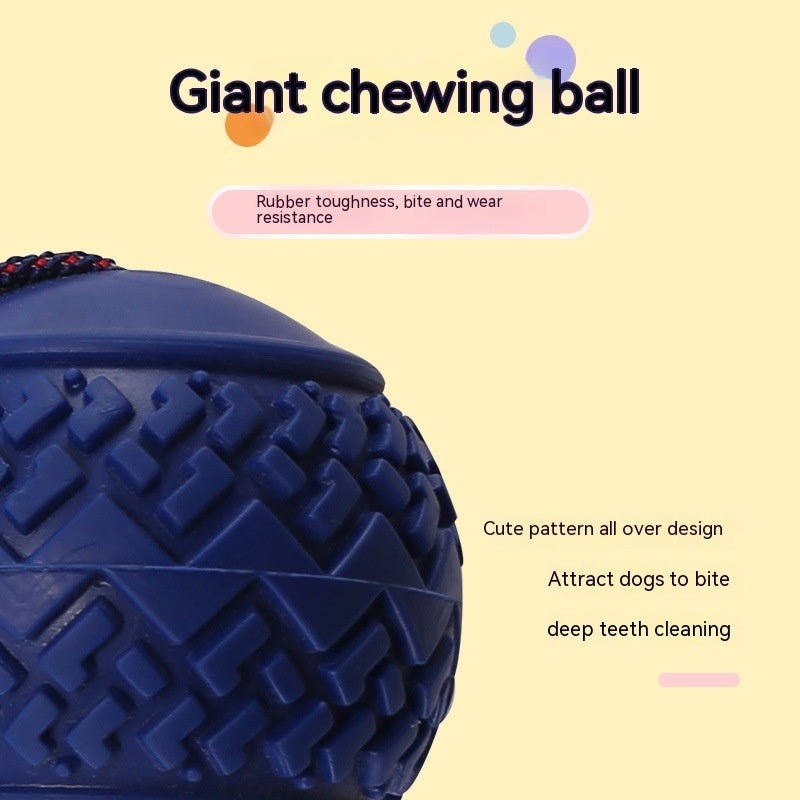 Durable Interactive Dog Chew Ball with Rope – Tough Teething Toy for Aggressive Chewers & Training Play
