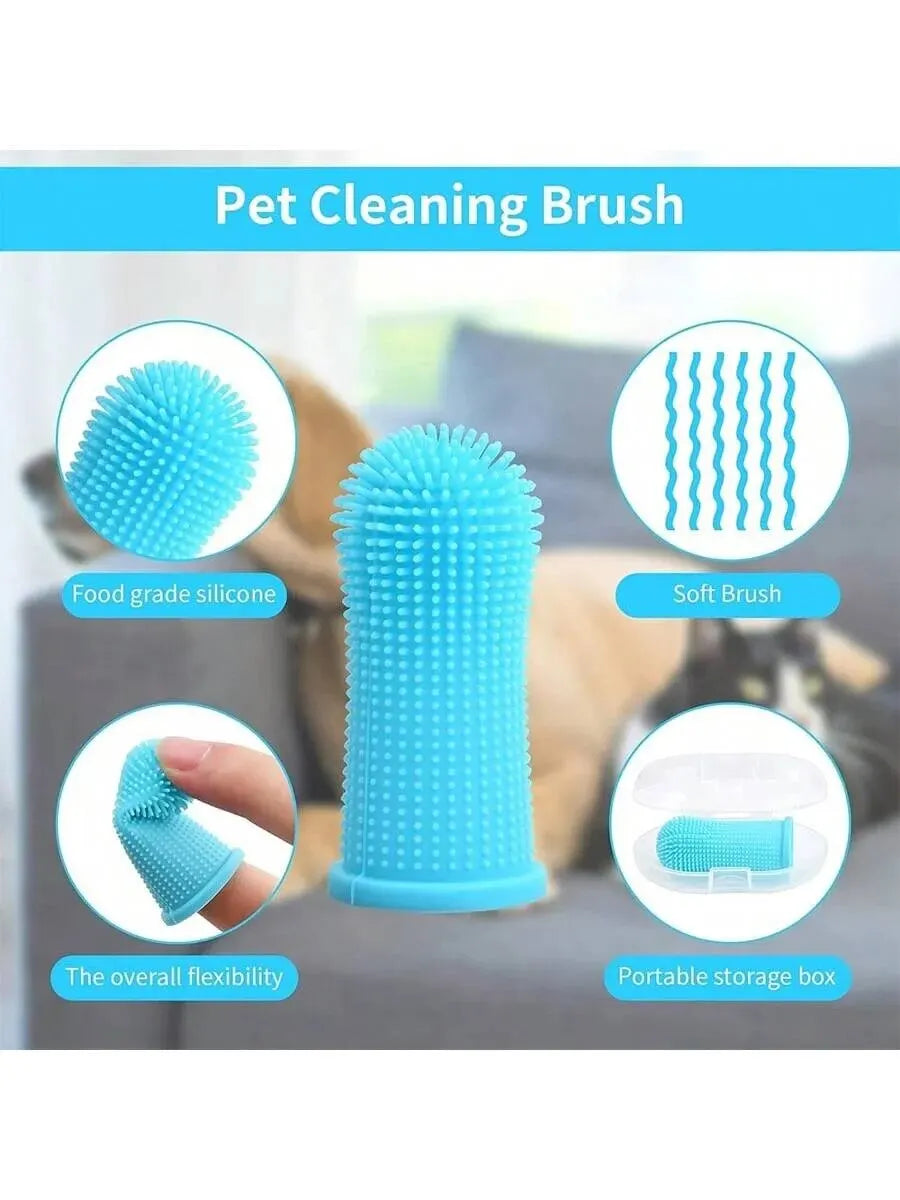Silicone Pet Finger Toothbrush – Gentle Oral Cleaning for Dogs & Cats | Soft Bristles for Teeth & Gum Care