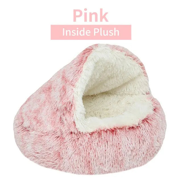 Cozy Cave Plush Pet Bed – Ultra-Soft Calming Nest for Cats & Small Dogs