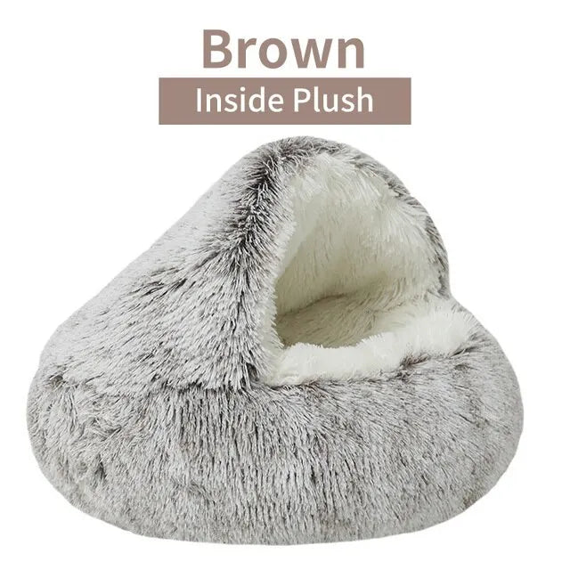 Cozy Cave Plush Pet Bed – Ultra-Soft Calming Nest for Cats & Small Dogs