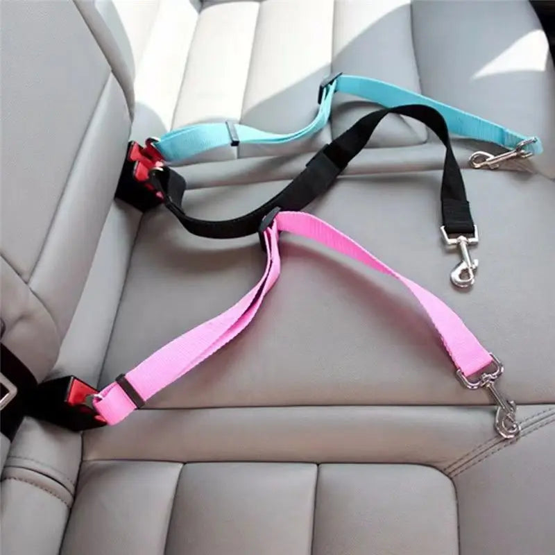Adjustable Dog Car Seat Belt – Safety Harness Clip for Secure Travel