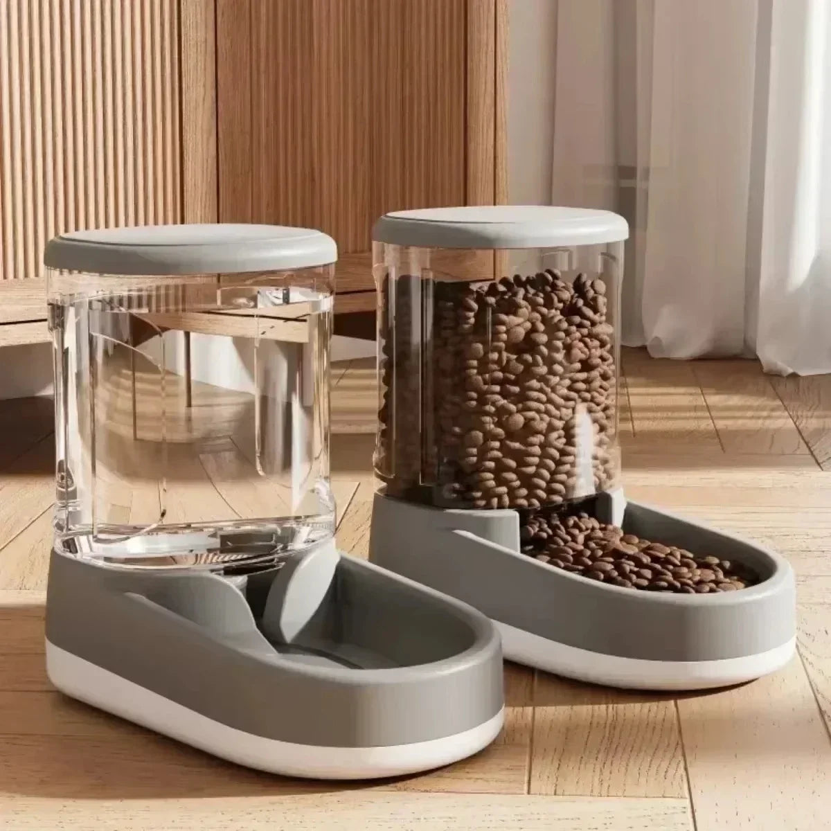 2-in-1 Automatic Pet Feeder & Water Dispenser – Large Capacity Gravity Food & Water Station for Cats & Dogs