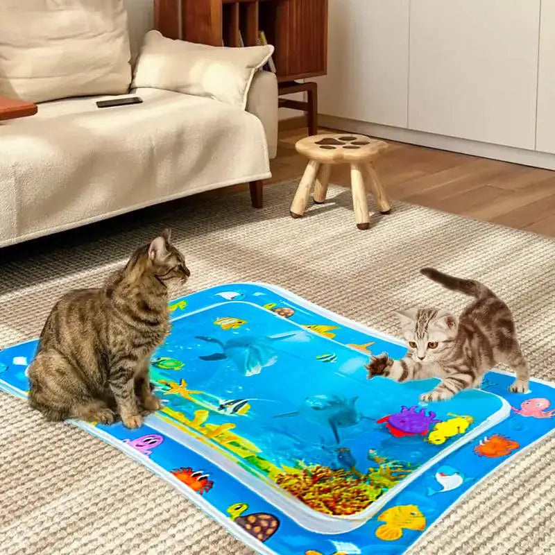 Interactive Sensory Water Play Mat for Cats – Cooling Summer Activity Mat for Endless Fun