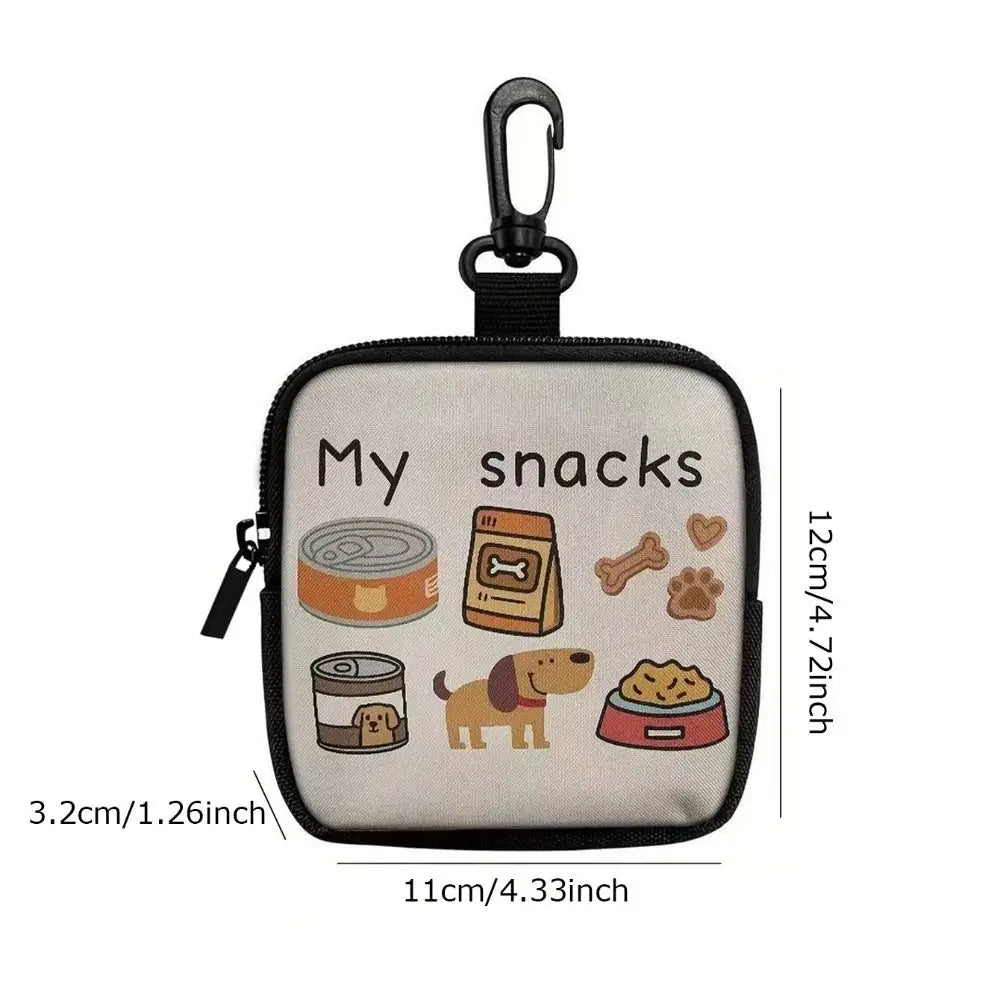 Portable Dog Treat Pouch with Clip – Transparent Window Snack Bag for Training & Walks