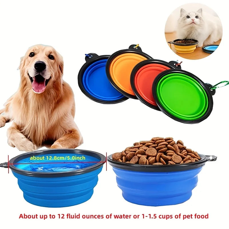 Collapsible Pet Travel Bowl – Portable Silicone Food & Water Bowl for Dogs & Cats | Lightweight & Leak-Resistant