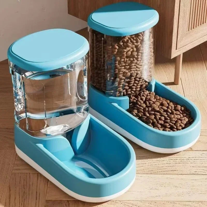 2-in-1 Automatic Pet Feeder & Water Dispenser – Large Capacity Gravity Food & Water Station for Cats & Dogs