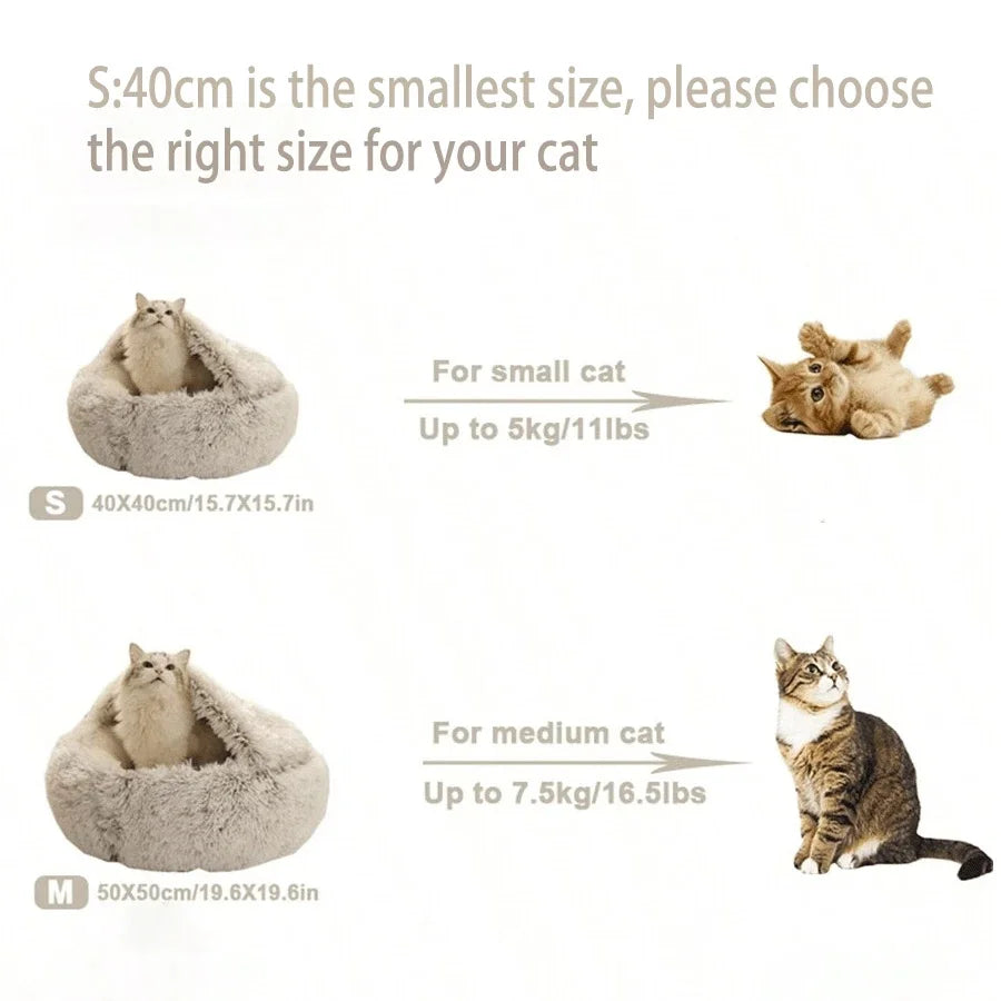 Cozy Cave Plush Pet Bed – Ultra-Soft Calming Nest for Cats & Small Dogs