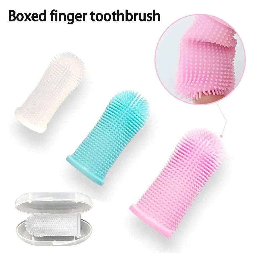 Silicone Pet Finger Toothbrush – Gentle Oral Cleaning for Dogs & Cats | Soft Bristles for Teeth & Gum Care