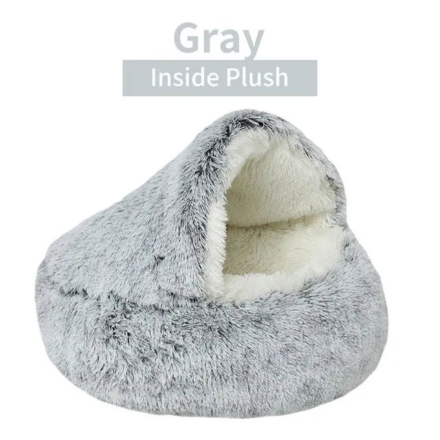 Cozy Cave Plush Pet Bed – Ultra-Soft Calming Nest for Cats & Small Dogs
