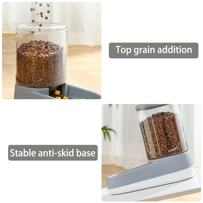 2-in-1 Automatic Pet Feeder & Water Dispenser – Large Capacity Gravity Food & Water Station for Cats & Dogs