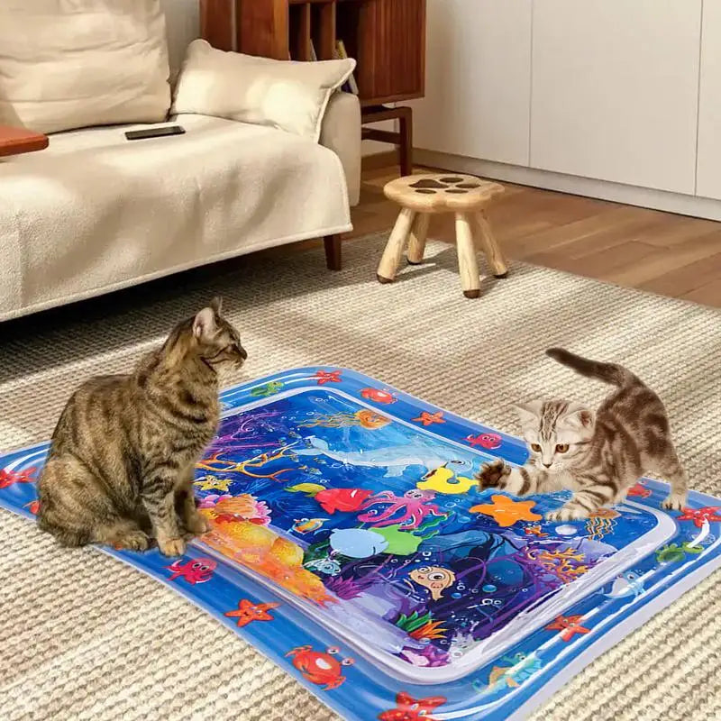 Interactive Sensory Water Play Mat for Cats – Cooling Summer Activity Mat for Endless Fun