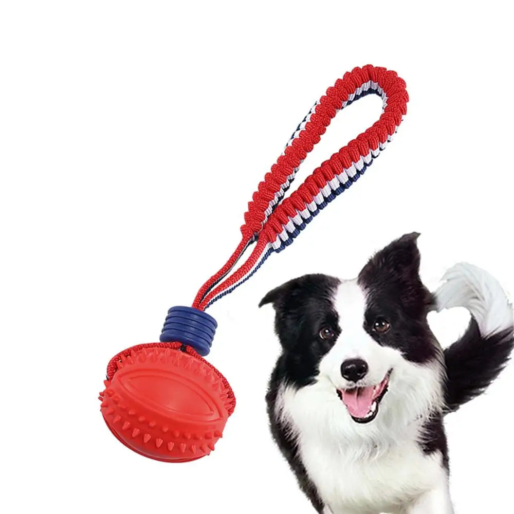 Durable Interactive Dog Chew Ball with Rope – Tough Teething Toy for Aggressive Chewers & Training Play
