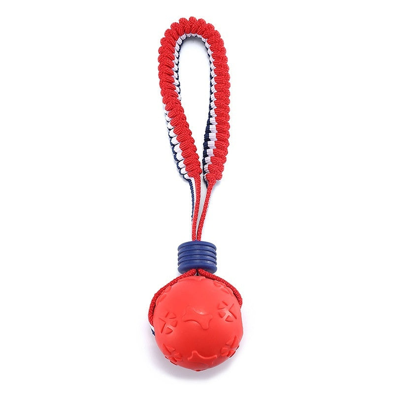 Durable Interactive Dog Chew Ball with Rope – Tough Teething Toy for Aggressive Chewers & Training Play