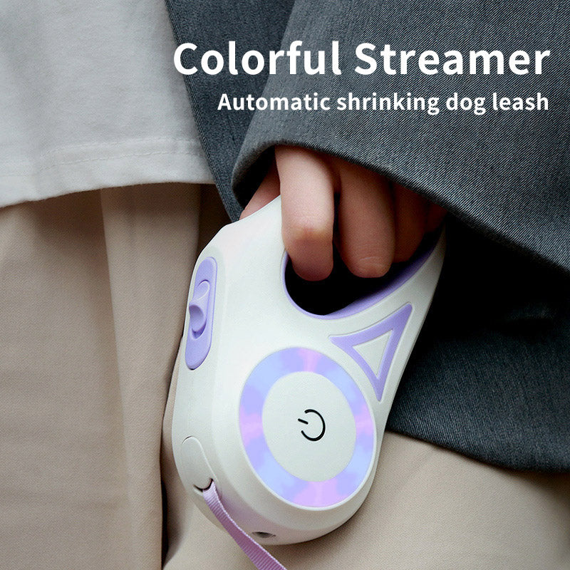 Retractable Dog Leash with LED Light – Safe Night Walking Leash for Small & Medium Dogs