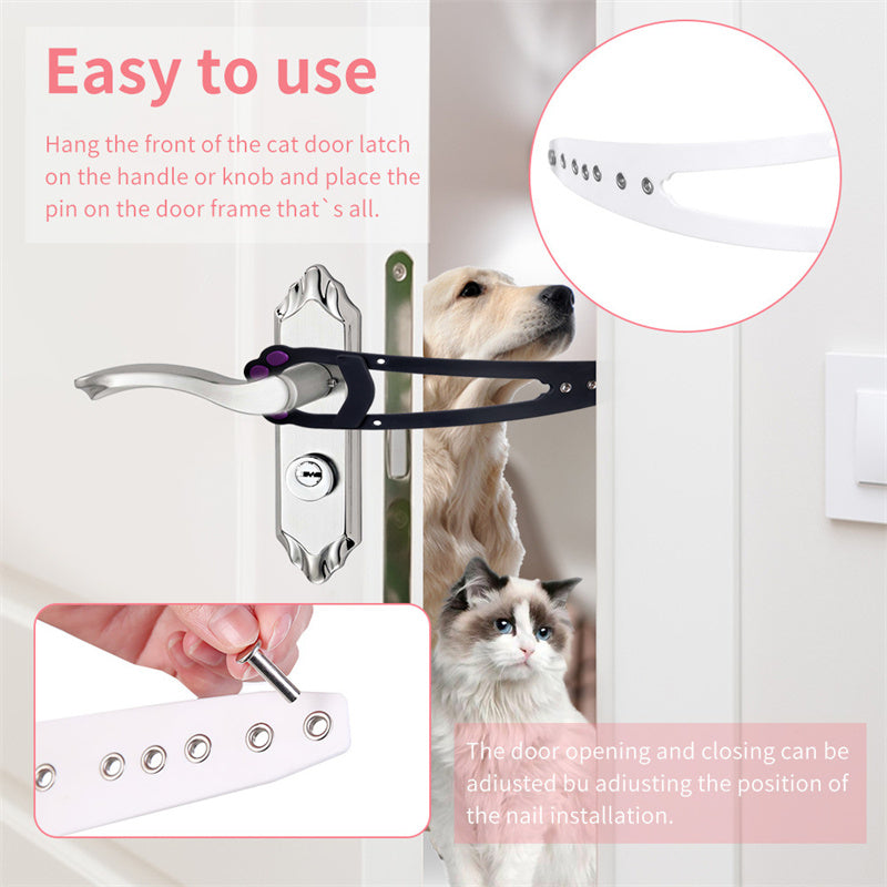 Smart Pet Door Lock – Keep Dogs Out, Let Cats In | Adjustable No-Dog Entry Door Strap