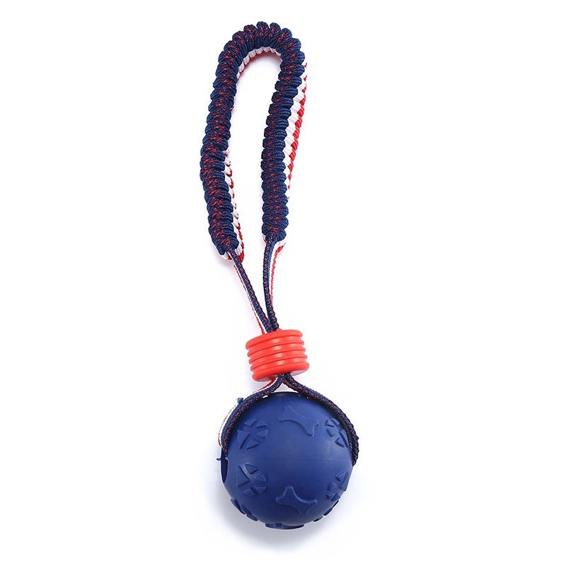 Durable Interactive Dog Chew Ball with Rope – Tough Teething Toy for Aggressive Chewers & Training Play