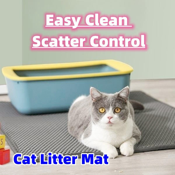 Waterproof Cat Litter & Feeding Mat – Trap Litter, Catch Spills & Keep Floors Clean