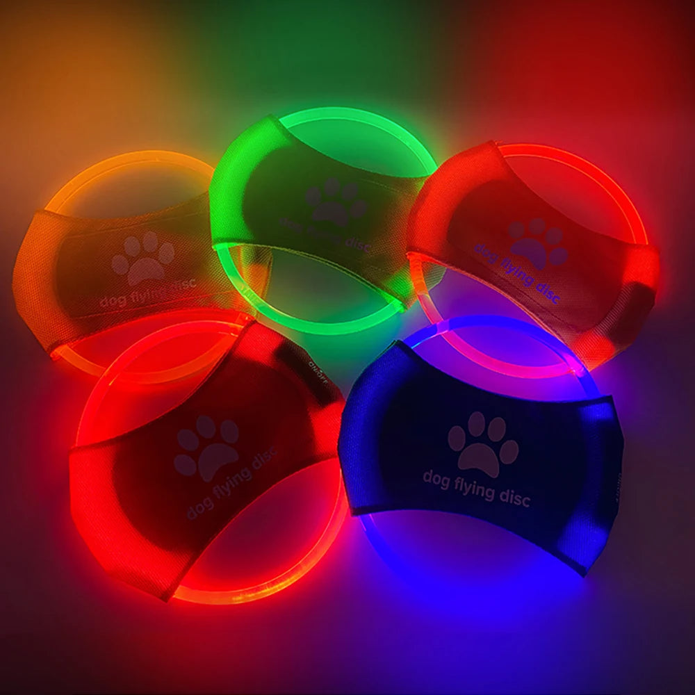 LED Glow Flying Disc for Dogs – Interactive Night Play & Training Toy
