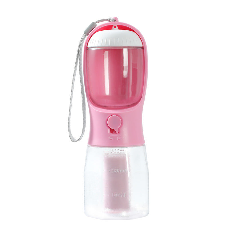 3-in-1 Portable Dog Water Bottle – Food Container & Waste Bag Dispenser