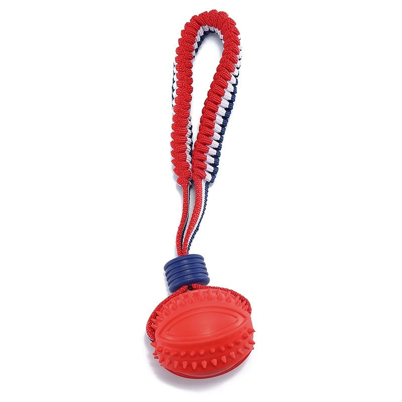 Durable Interactive Dog Chew Ball with Rope – Tough Teething Toy for Aggressive Chewers & Training Play