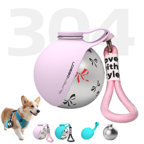 2026 New 2-in-1 Portable Dog Water Bottle – Leak-Proof Stainless Steel Pet Travel Water Cup
